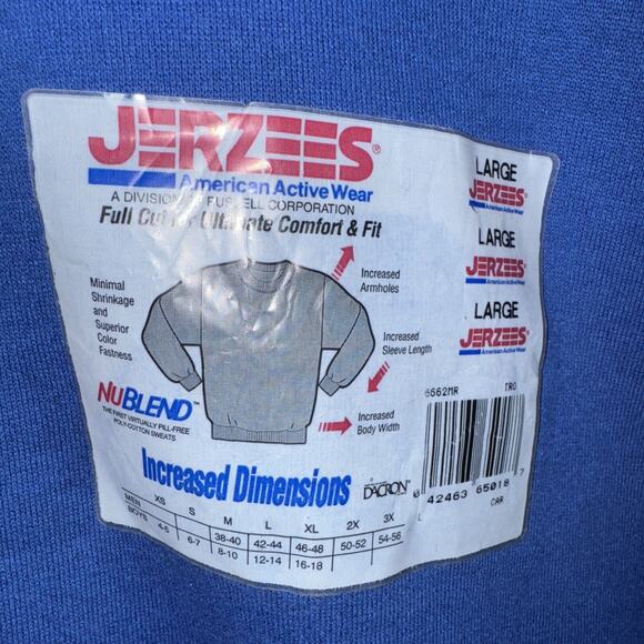 Vintage 80s NWT Jerzees Blue Crewneck Size Large - Picture 2 of 4